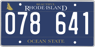 RI license plate 078641