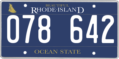 RI license plate 078642