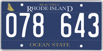 RI license plate 078643