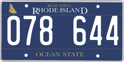 RI license plate 078644