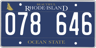 RI license plate 078646