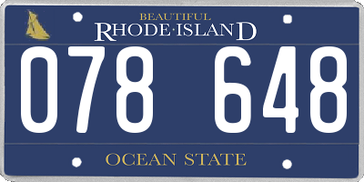 RI license plate 078648