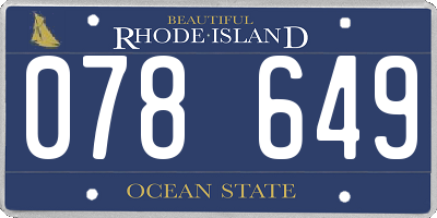 RI license plate 078649
