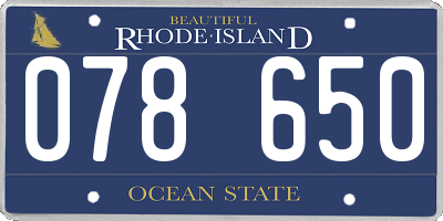RI license plate 078650