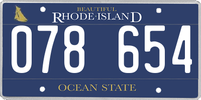 RI license plate 078654