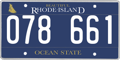RI license plate 078661