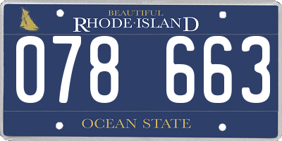 RI license plate 078663