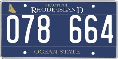 RI license plate 078664
