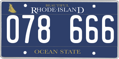 RI license plate 078666