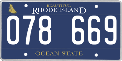 RI license plate 078669