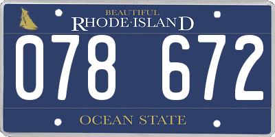 RI license plate 078672
