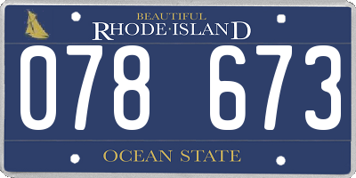 RI license plate 078673