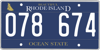 RI license plate 078674