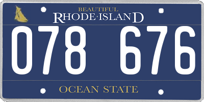 RI license plate 078676