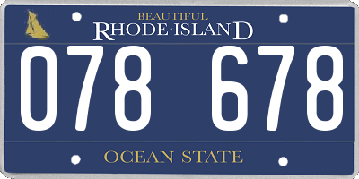 RI license plate 078678