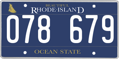 RI license plate 078679