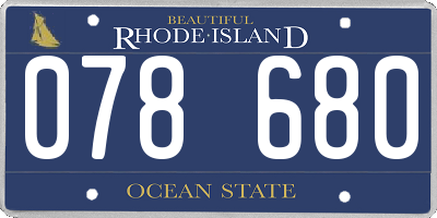RI license plate 078680