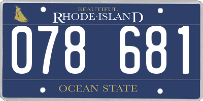 RI license plate 078681