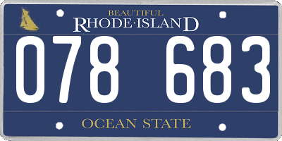 RI license plate 078683
