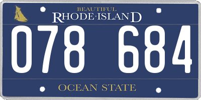 RI license plate 078684