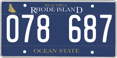 RI license plate 078687