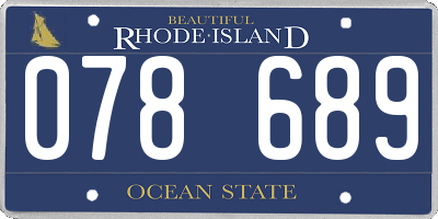 RI license plate 078689