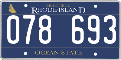 RI license plate 078693