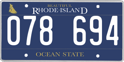 RI license plate 078694