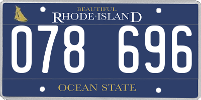 RI license plate 078696