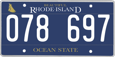RI license plate 078697