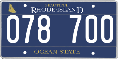 RI license plate 078700