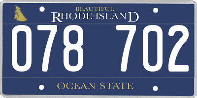 RI license plate 078702