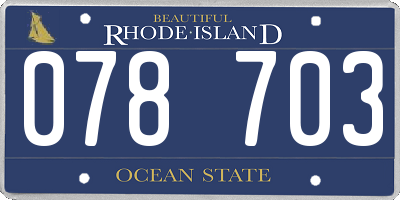 RI license plate 078703