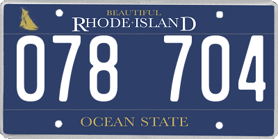 RI license plate 078704