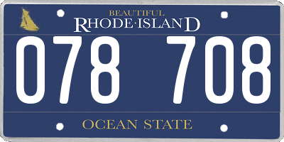 RI license plate 078708