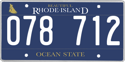 RI license plate 078712