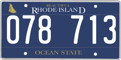 RI license plate 078713