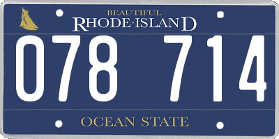 RI license plate 078714