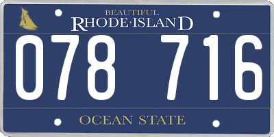 RI license plate 078716