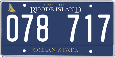 RI license plate 078717