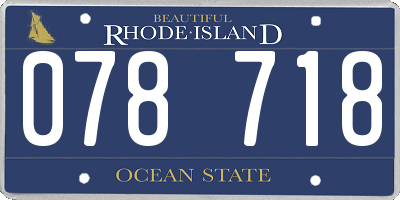 RI license plate 078718