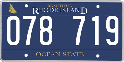 RI license plate 078719
