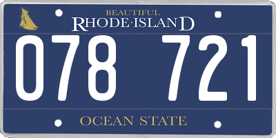 RI license plate 078721