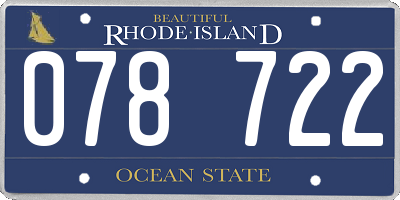 RI license plate 078722