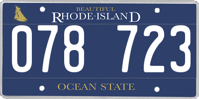 RI license plate 078723