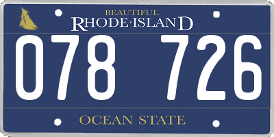 RI license plate 078726