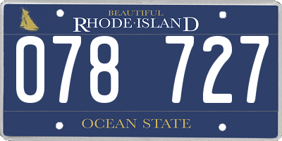 RI license plate 078727