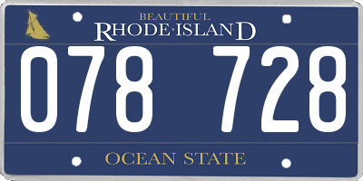 RI license plate 078728