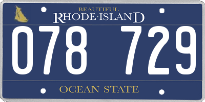 RI license plate 078729