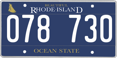 RI license plate 078730